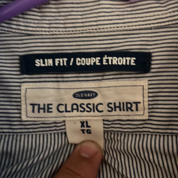 Blue striped old navy button down - Picture 2 of 4